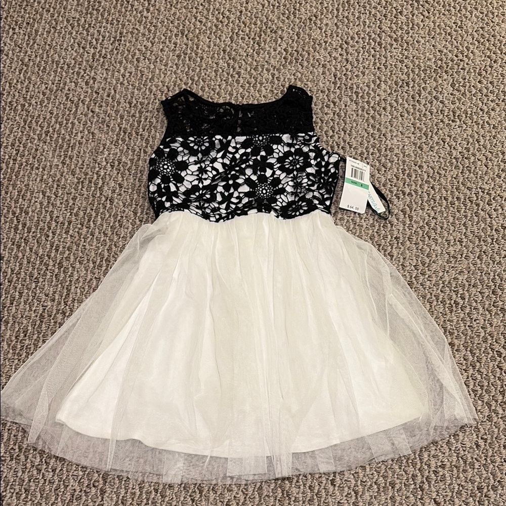 NWT Elegant Black and White Kids Dress